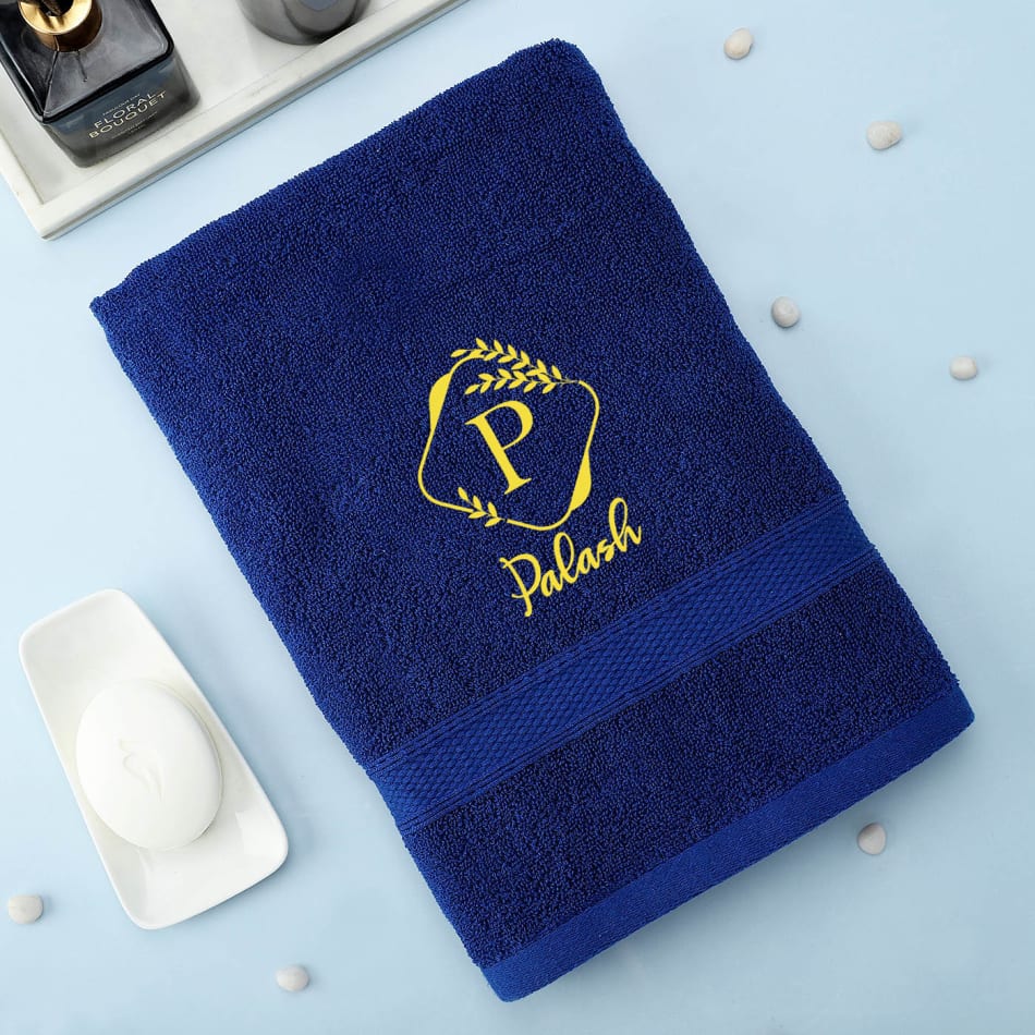 Blue and gold online towels