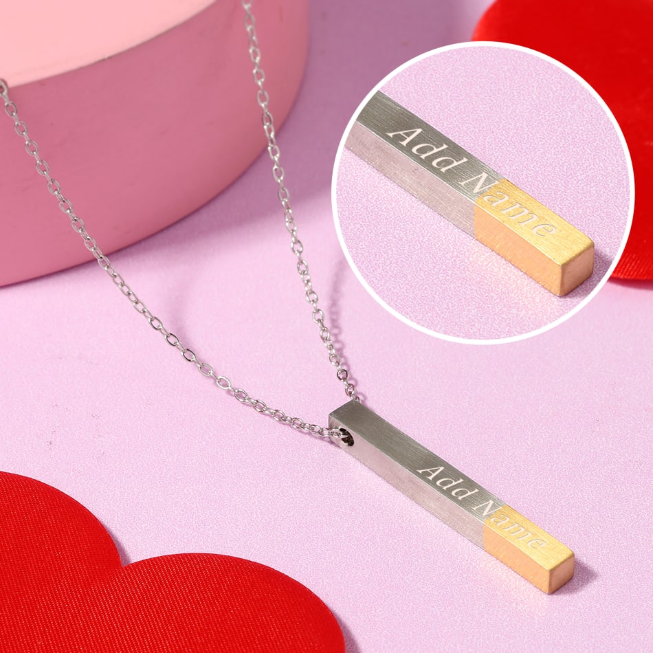 Personalized Silver Gold Cubic Pendant