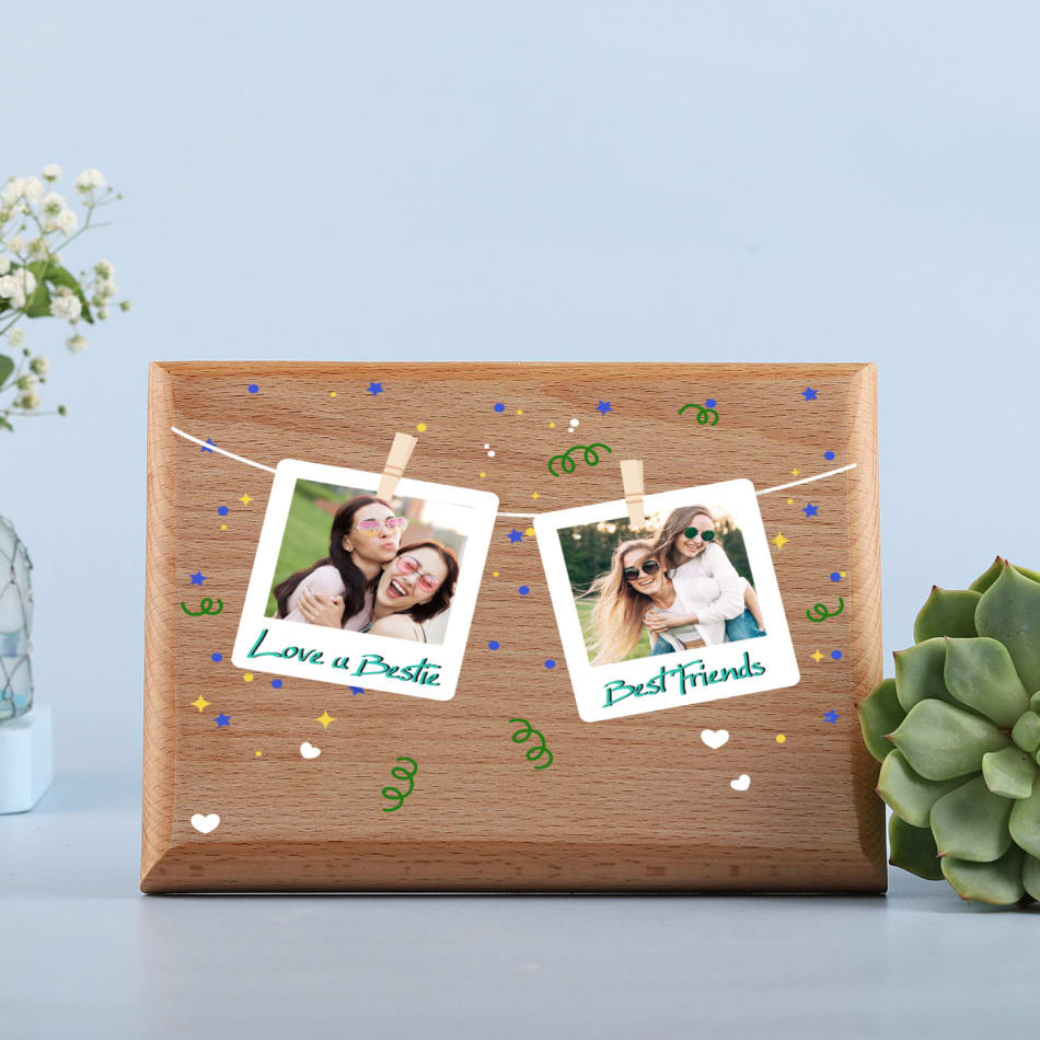 Buy Artistic Gifts Wood Heart Shape 3D Illusion Photo Frame Led Lamp  Multicolored 7 Color Changing Customized And Personalized With Any Photo &  Name For Anniversary Gift, Couple Gift, Marriage Gift. Online