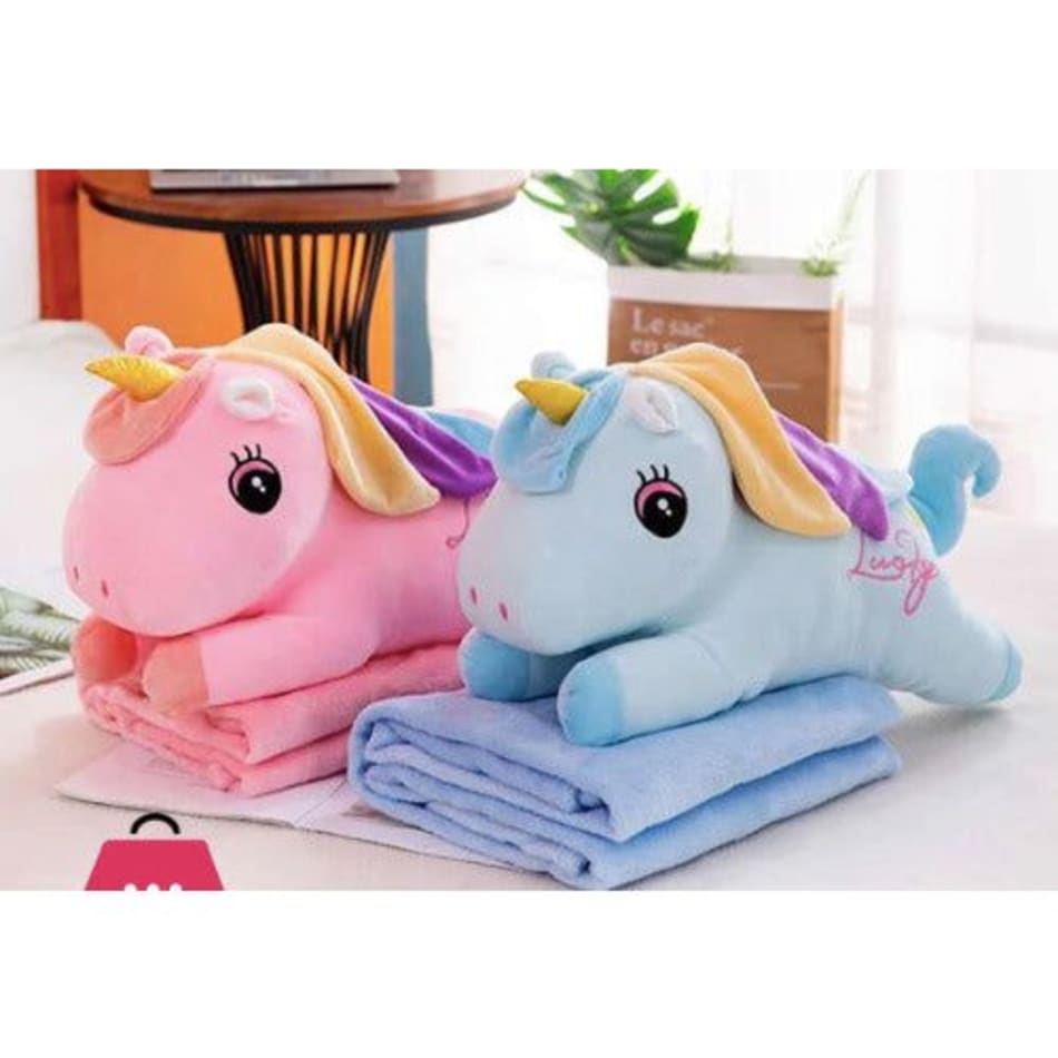 Buy Send Pillow And Blanket Set Unicorn Online IGP JVS1234908