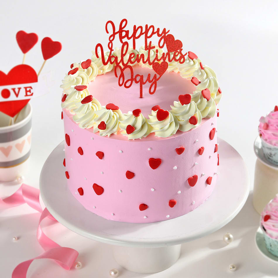 Pretty Pink Valentine Cake 600 gm : Gift/Send Valentine's Day ...