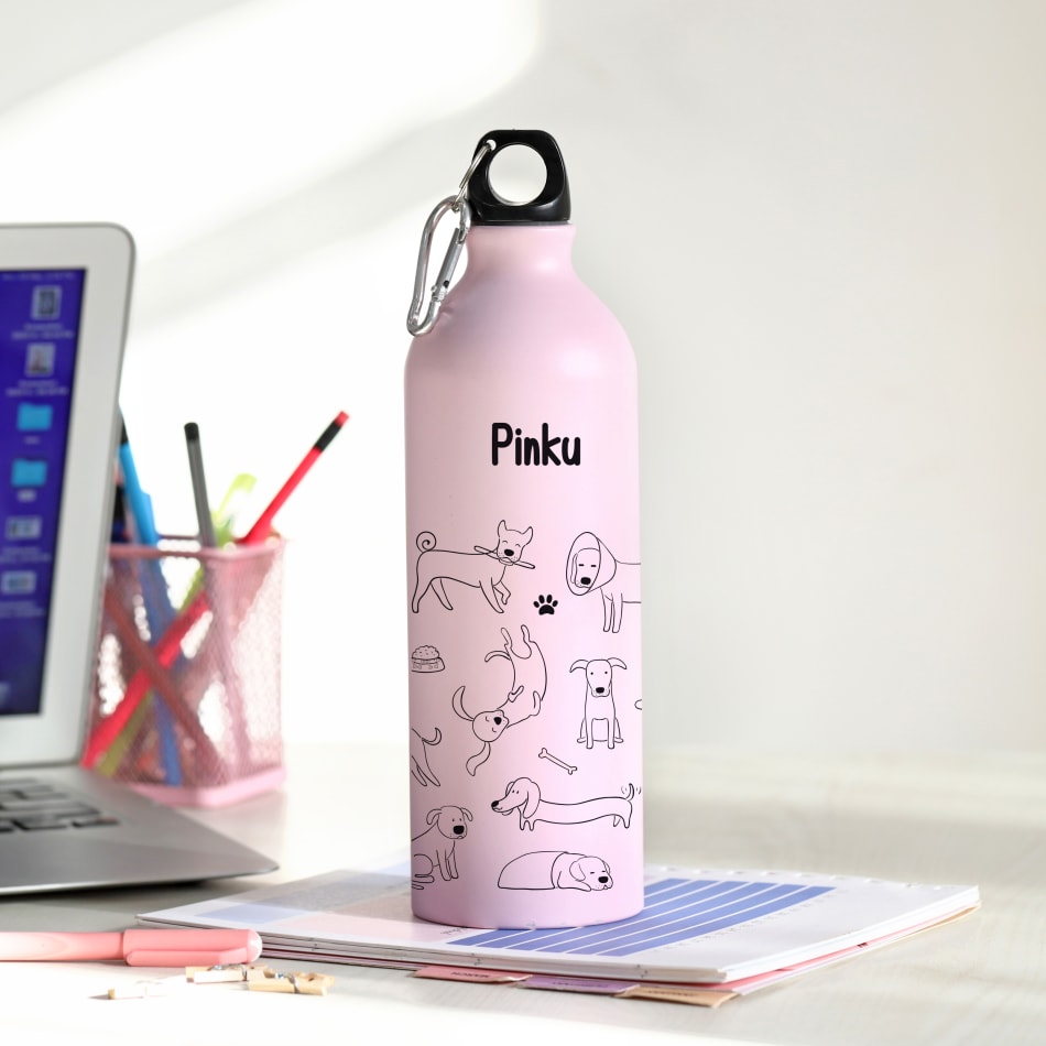 Buy/Send Puppy Love Stainless Steel Sipper Personalized Pink