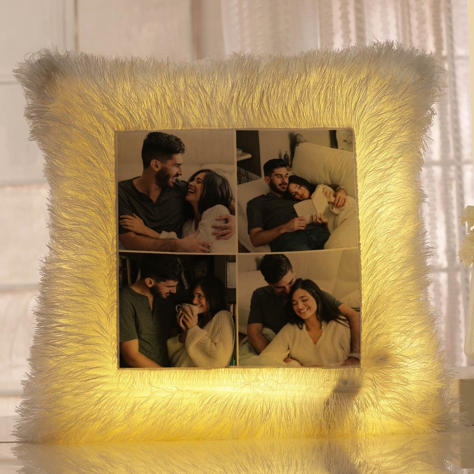 Led cushion outlet pillow with photo