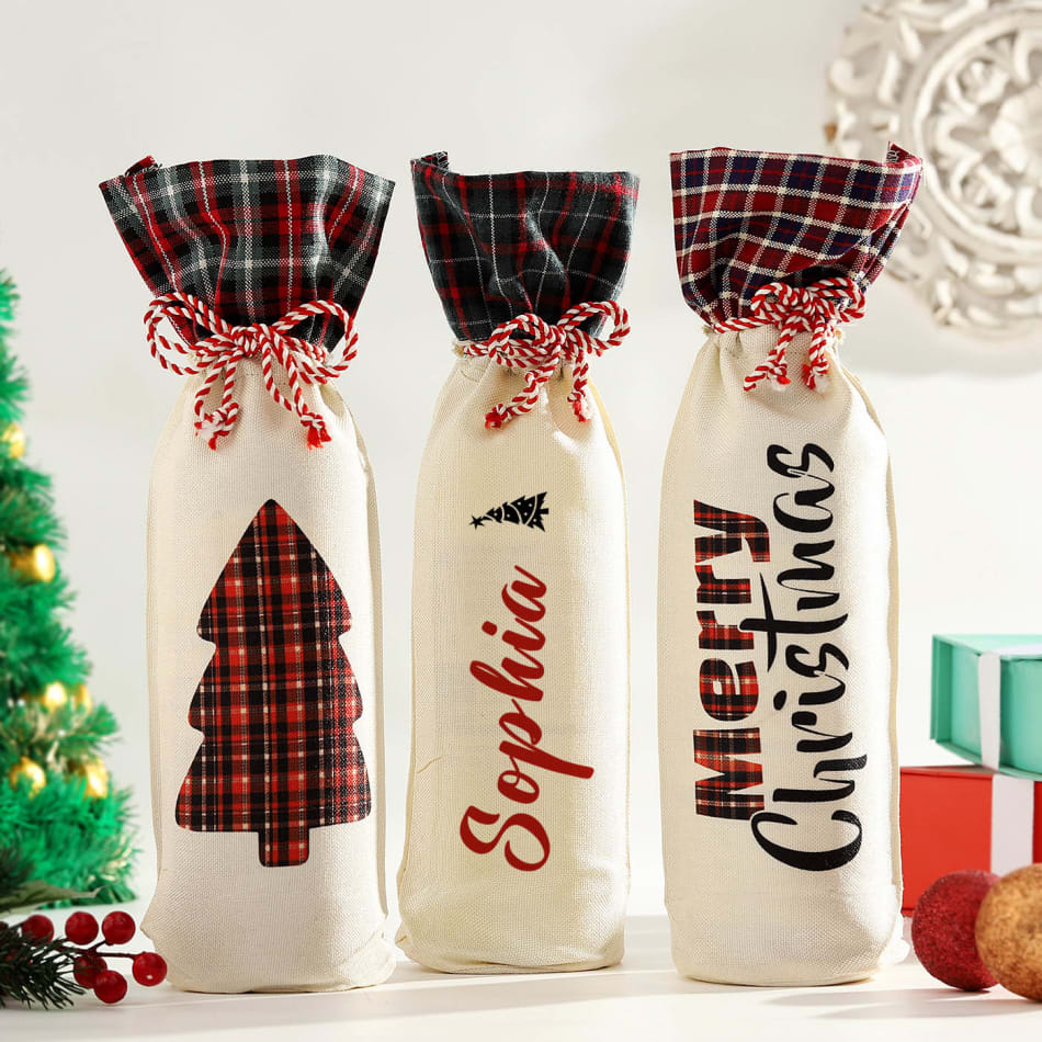 Christmas Wine Personalised Wine Gift Bags Christmas Wine Bag