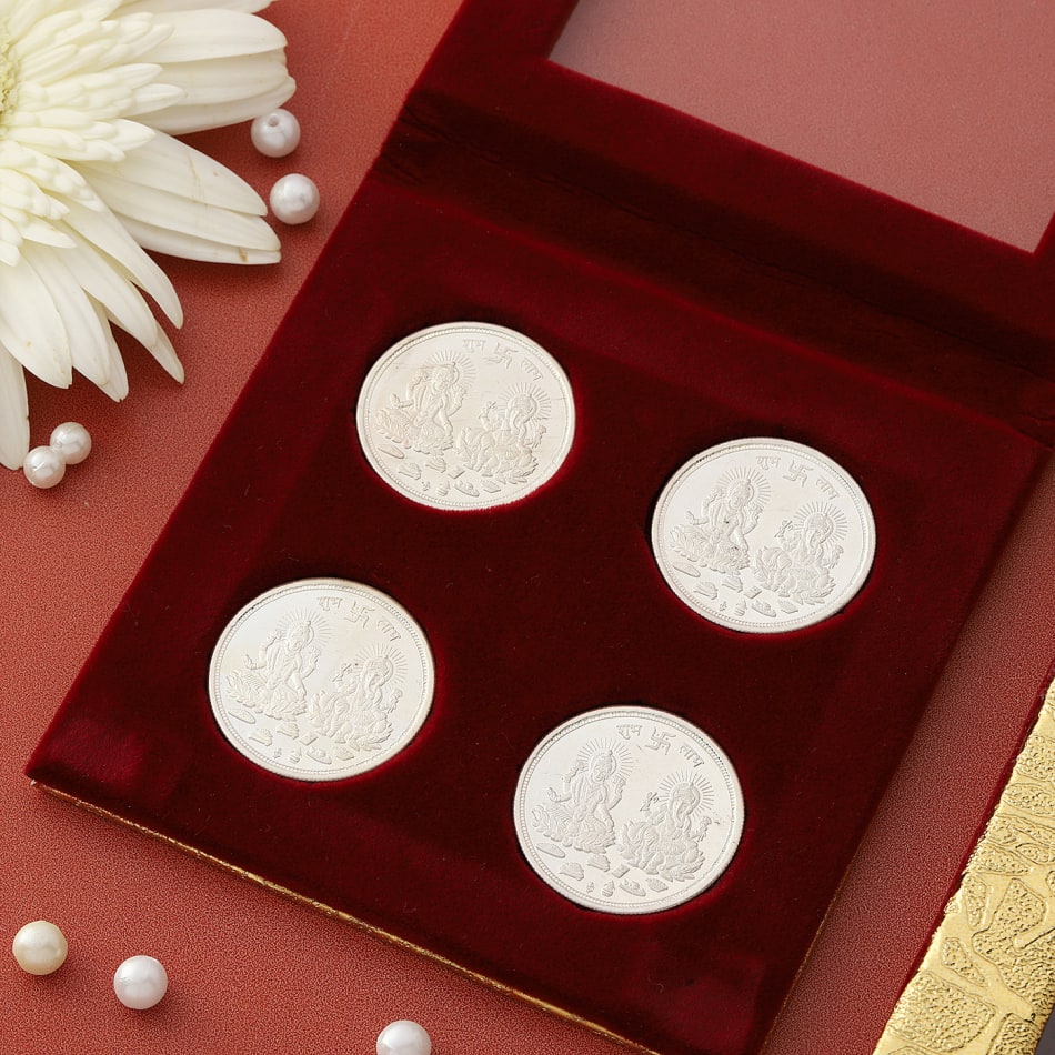 GoldGiftIdeas 8 Inch Kalash Special Tarbhana Silver Plated Pooja Thali Set  With German Silver Coin, Pooja