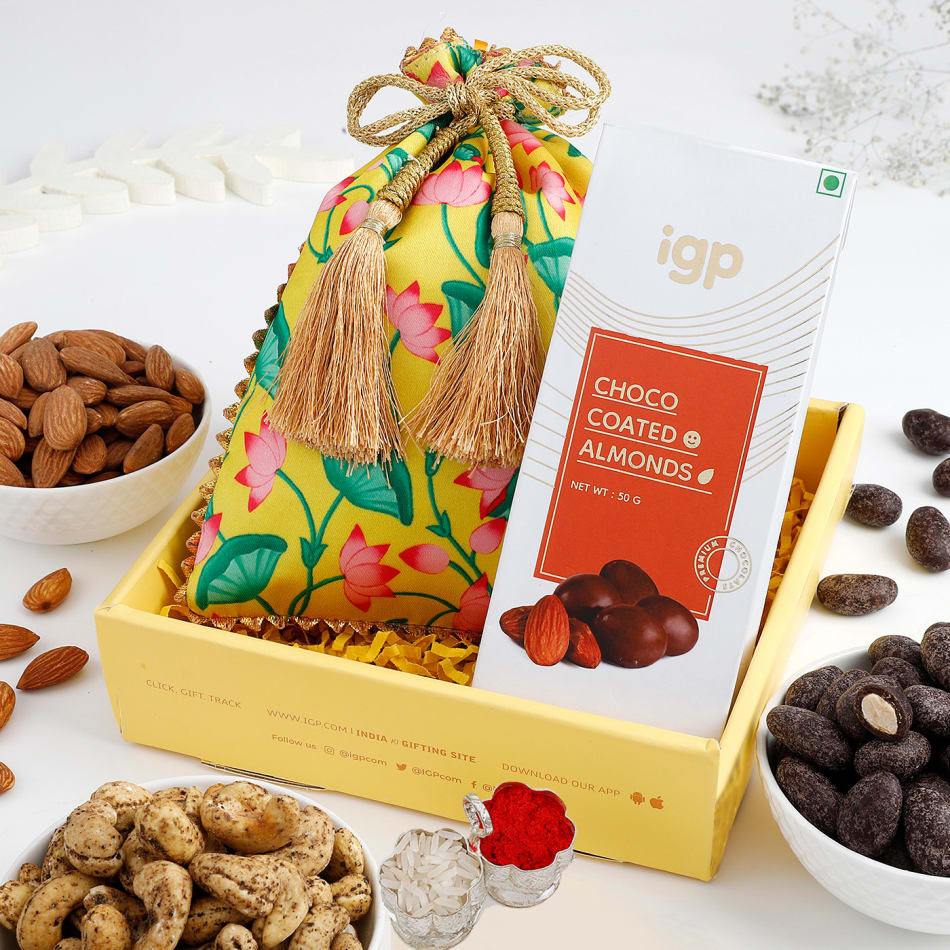 Buy | Bhai Dooj Chocolate Gift with Kalawa and Roli Chawal | Tied Ribbons