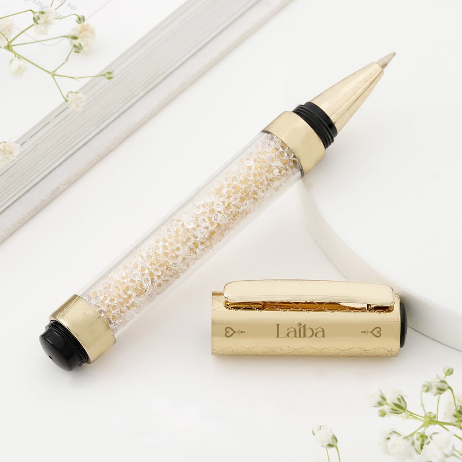 Sparkling Splendor Personalized Mini Pen Gold