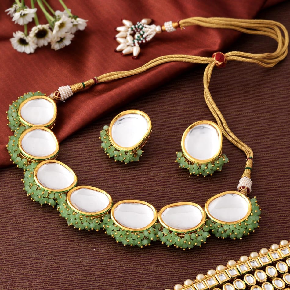 Buy/Send Statement Kundan N Beads Set Online IGP JVS1187540