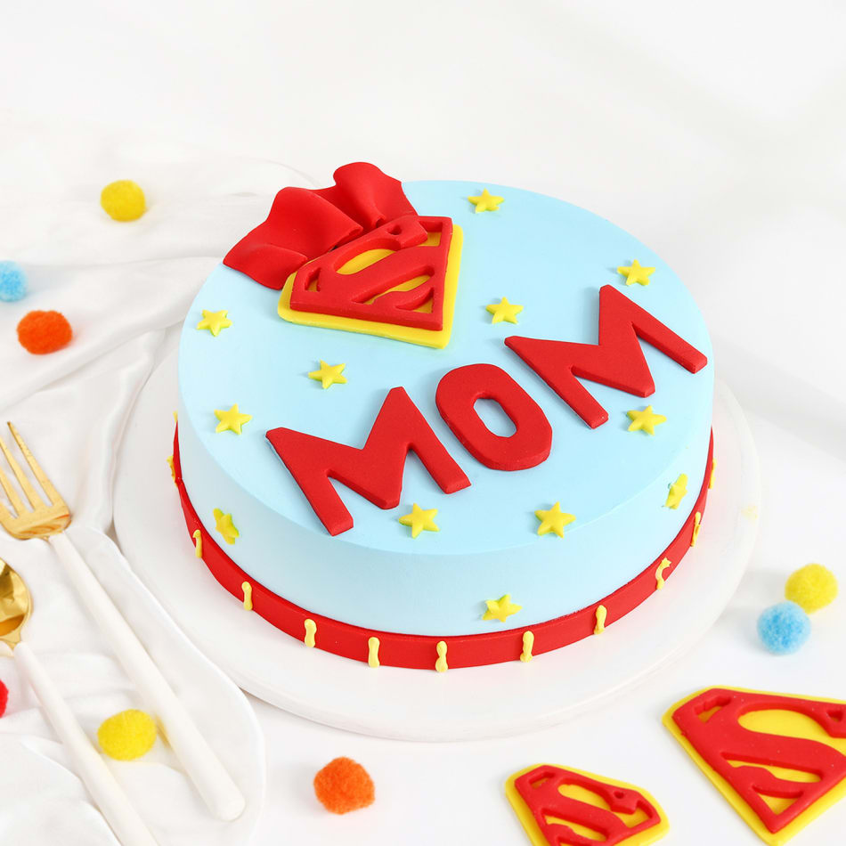 Supermom themed Birthday cake