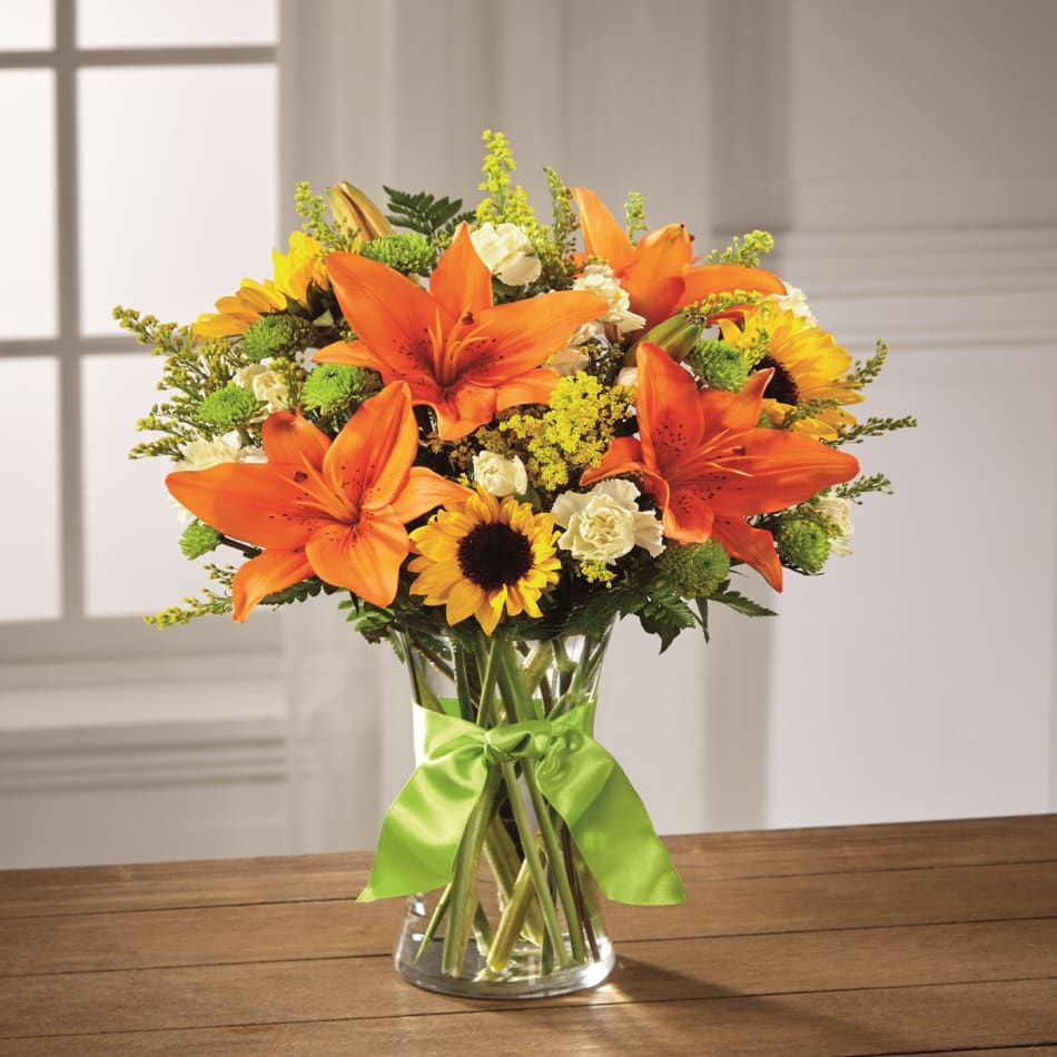 Orange Lily & Sunflowers Bouquet