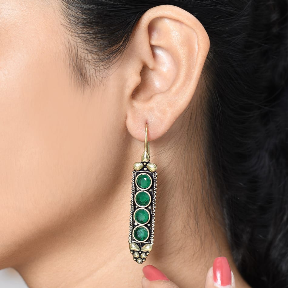 p totem inspired green stone earrings 139301 m