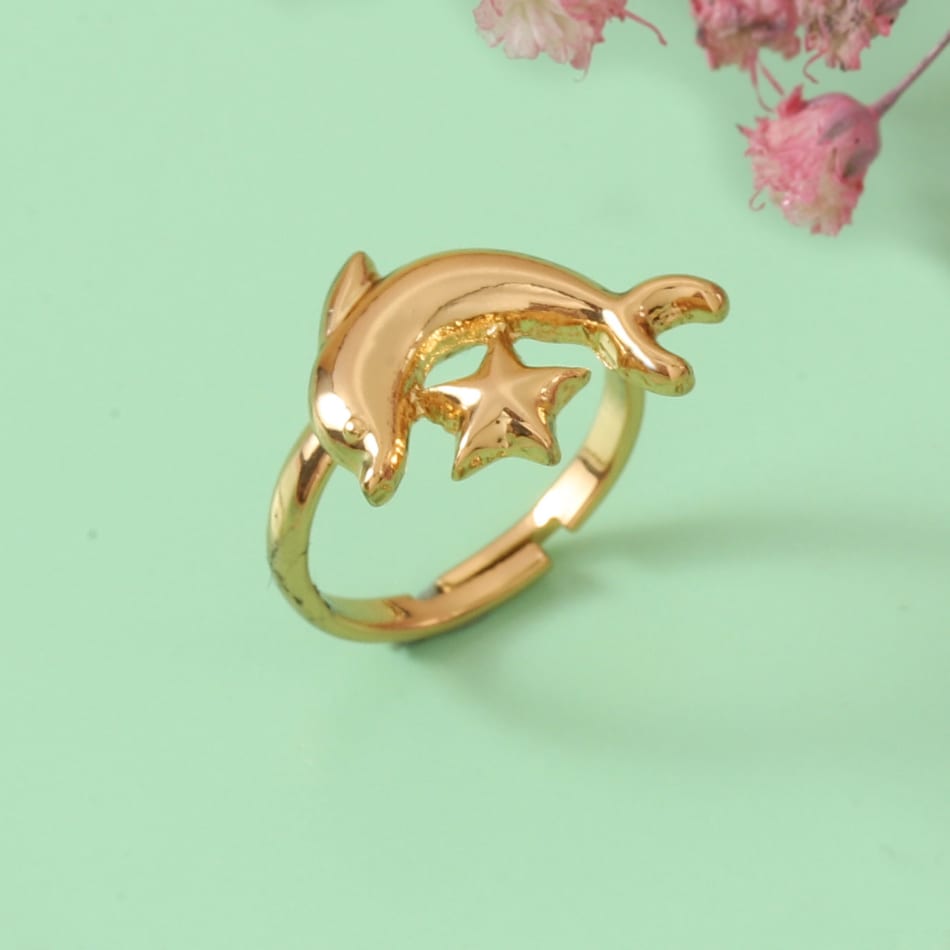 Jewelry Dolphin Thumb Ring 14k Yellow Gold Dolphin Ring
