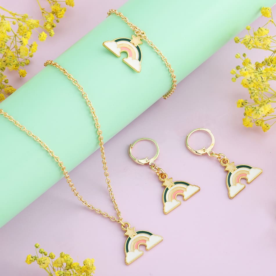 Cute Jewellery For Girls VIBGYOR Jewellery Set For Girls