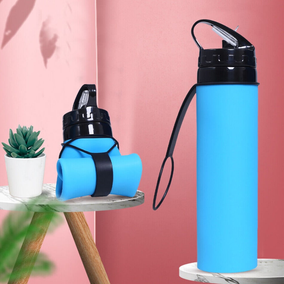 Silicone Foldable Water Bottle Blue Starbucks - Meccha Japan