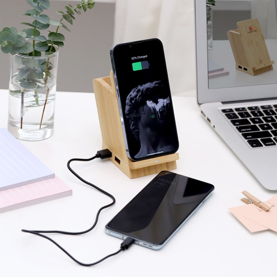 Wireless Charger With USB Port And Pen Stand Personalized