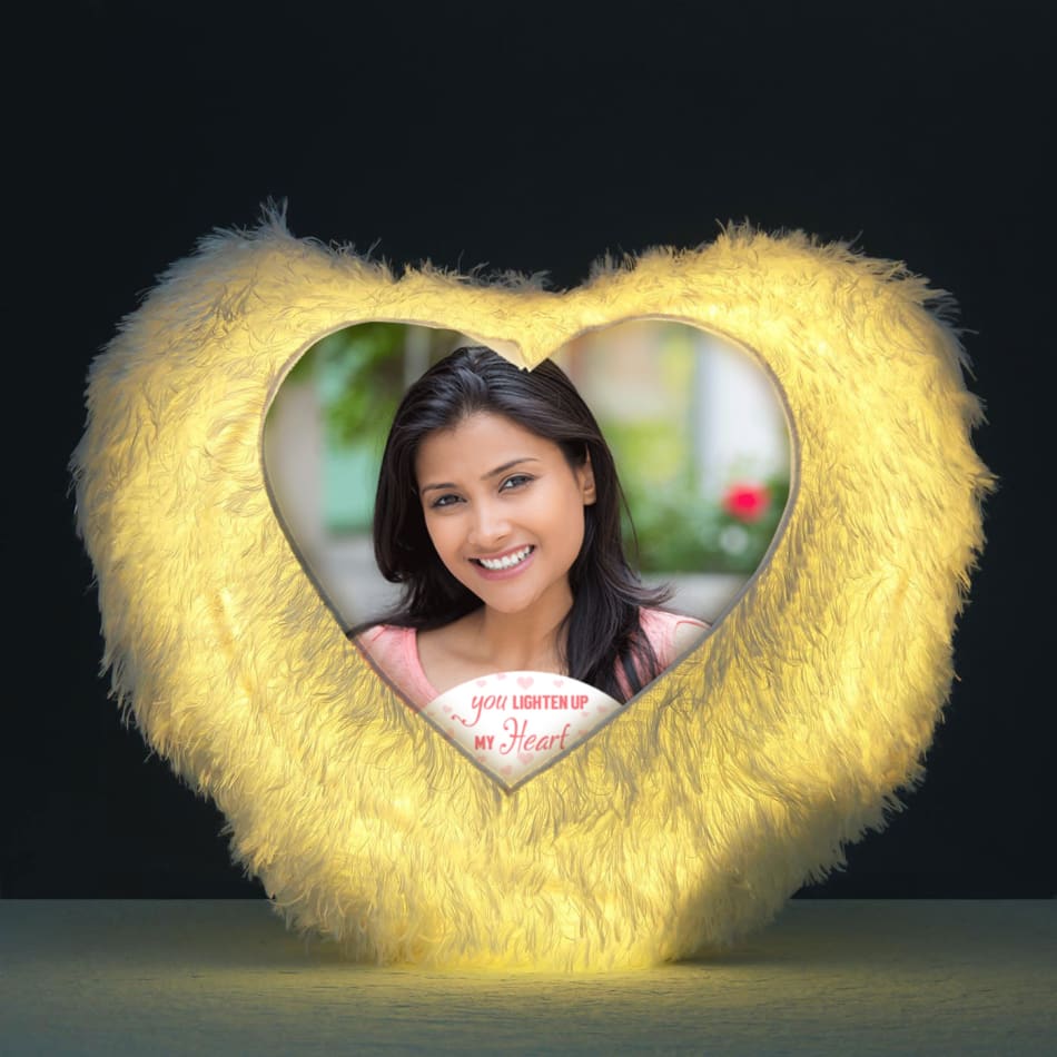 You Light Up My Heart Personalized LED Cushion Gift Send Home Gifts Online J11079000 IGP