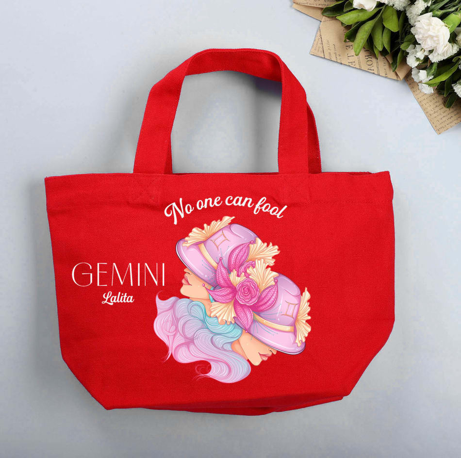 Buy Send Zodiac Star Personalized Red Canvas Tote Bag Gemini Online IGP JVS1276225