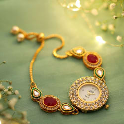 Designer Watch with Ruby and CZ Stones
