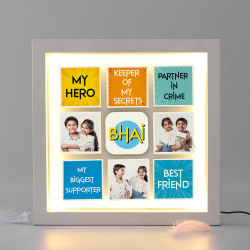 My Hero Bhai Personalized LED Frame
