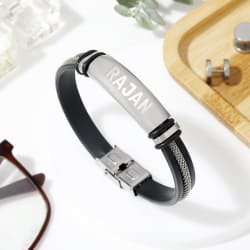 Personalized Jazzy Black Silicone Bracelet For Men