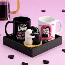 Couple Gift Tray With Shakers and Personalized Mugs: Gift/Send New