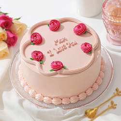Pink Cream Delight Mother's Day Cake
