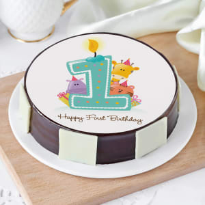 Order Baby Animals First Birthday Cake Half Kg Online At Best Price Free Delivery Igp Cakes
