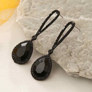 elegant black drop earrings