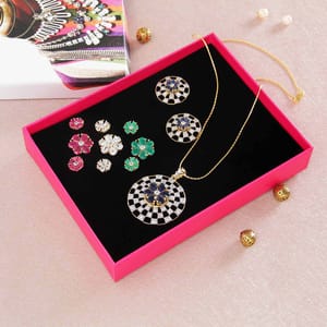 CZ Studded Pendant Set with Four 