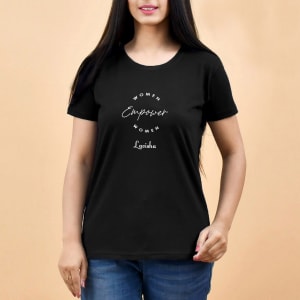 Empower Women Personalized Cotton T-Shirt - Black