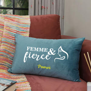 Femme And Fierce Personalized Velvet Cushion