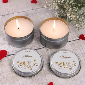 Fragrant Candle In Personalized Reusable Tin Jars (Set of 2)