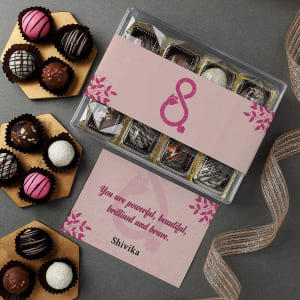 Gourmet Truffles Women's Day Gift Box With Personalized Card (Box of 12)