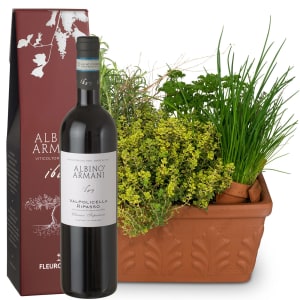 Herb Box planted with Ripasso Albino Armani DOC 75cl : Gift/Send Interflora  Gifts Online ID1137072 |