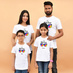 Holi Crew Cotton T Shirt For Family 