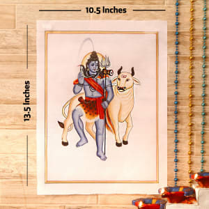 Nandi Shiva Gold Idol Silk Painting: Gift/Send Home and Living Gifts Online L11060120 | Nandi Shiva Gold Idol Silk Painting: Gift/Send Home and Living Gifts Online L11060120 |