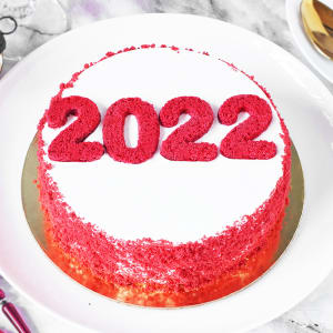 New Year 2022 Cake Red Velvet 1 Kg Gift Send New Year Gifts Online Hd1149867 Igp Com