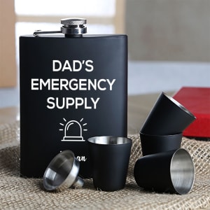 personalized flask and shot glass set