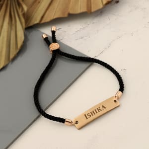 Personalized Rectangle Bracelet - Matte Gold