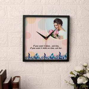 Quirky Women's Day Personalized Photo Frame Wall Clock Quirky Women's Day Personalized Photo Frame Wall Clock