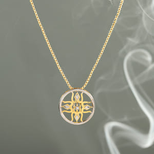 Trishul Pendant with CZ Stone: Gift 