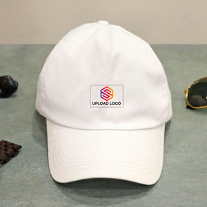 White Cap Customized With Logo: Gift 