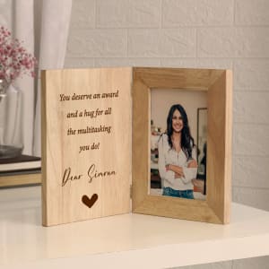 Wife Wonder Woman Personalized Wooden Photo Frame