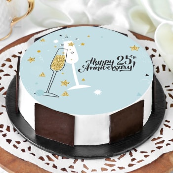 Order 25th Anniversary Cake 1 Kg Online At Best Price Free Delivery Igp Cakes