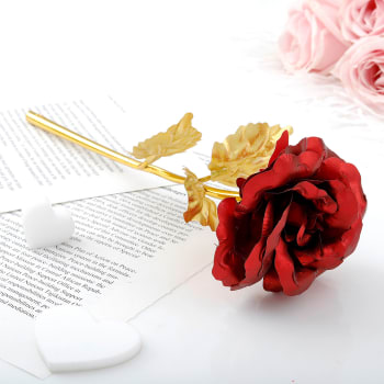 Legende buurman Kosmisch Artificial Gold Plated Red Rose: Gift/Send Home and Living Gifts Online  J11062878 |IGP.com