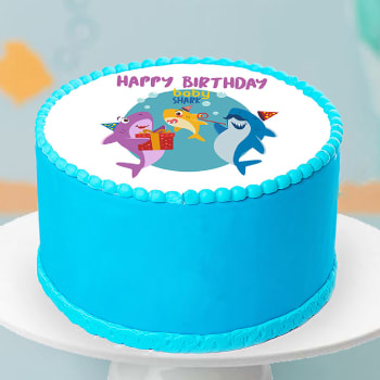 Order Baby Sharks Photo Fondant Cake 1 Kg Online At Best Price Free Delivery Igp Cakes