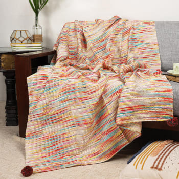Eco Friendly Colourful Cotton Throw Gift Send Home And Living Gifts J11145412 Igp Com - Kenar Home Decorative Throw