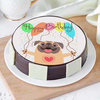 pug dog birthday cake