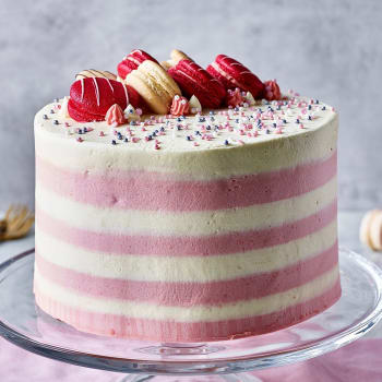 Pink Candy Stripe Gateau Gift Send Valentine S Day Gifts Online Ip Igp Com