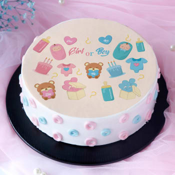 Order Teddy With Hearts Baby Shower Poster Cake Half Kg Online At Best Price Free Delivery Igp Cakes